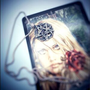 Pentagram Intertwined Snake Stainless Steel Pendant Necklace Unisex